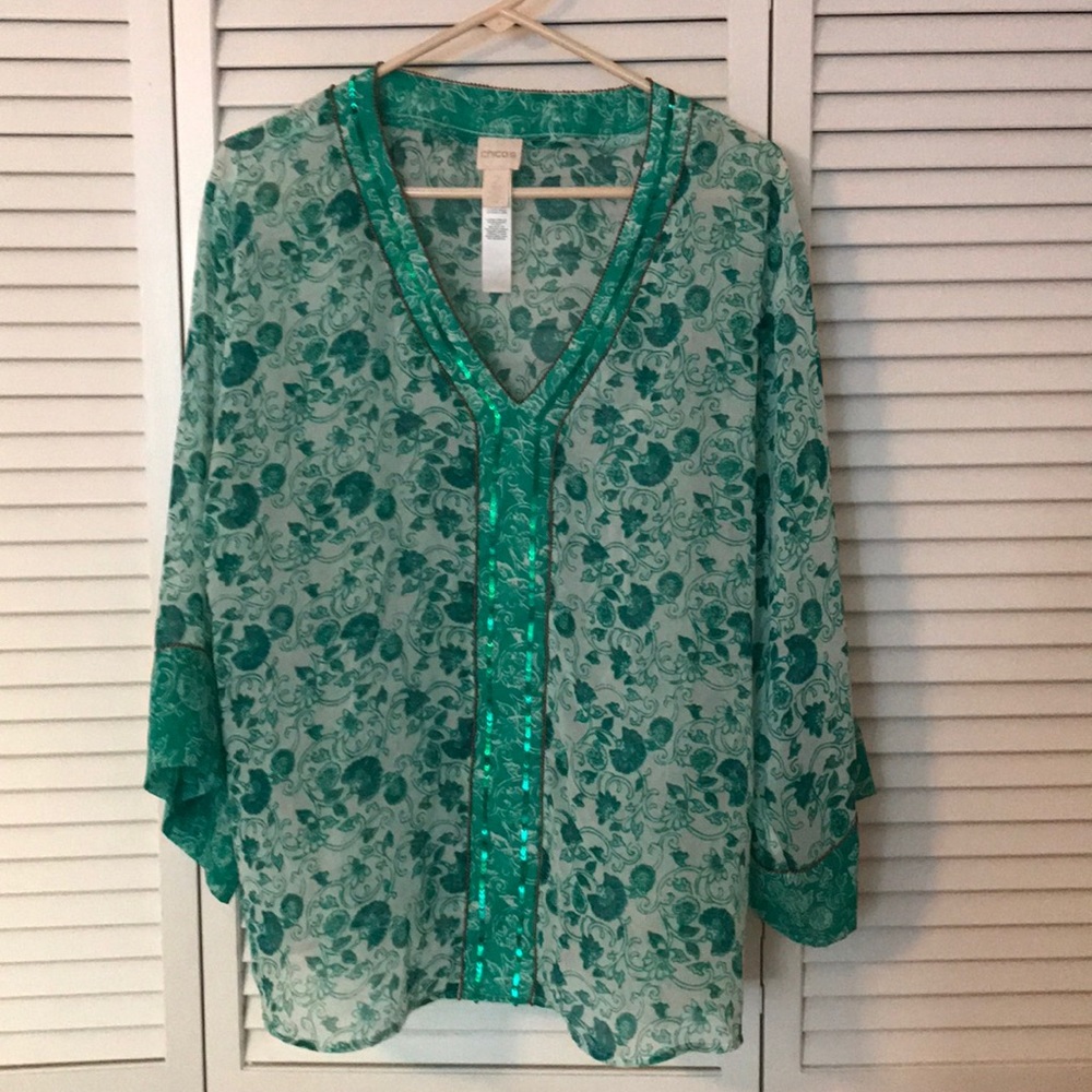 Chico’s embellished blouse